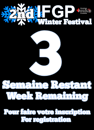 2nd IFGP Winter Festival 3 Semaine Restant inscription (week Remaining Registration)