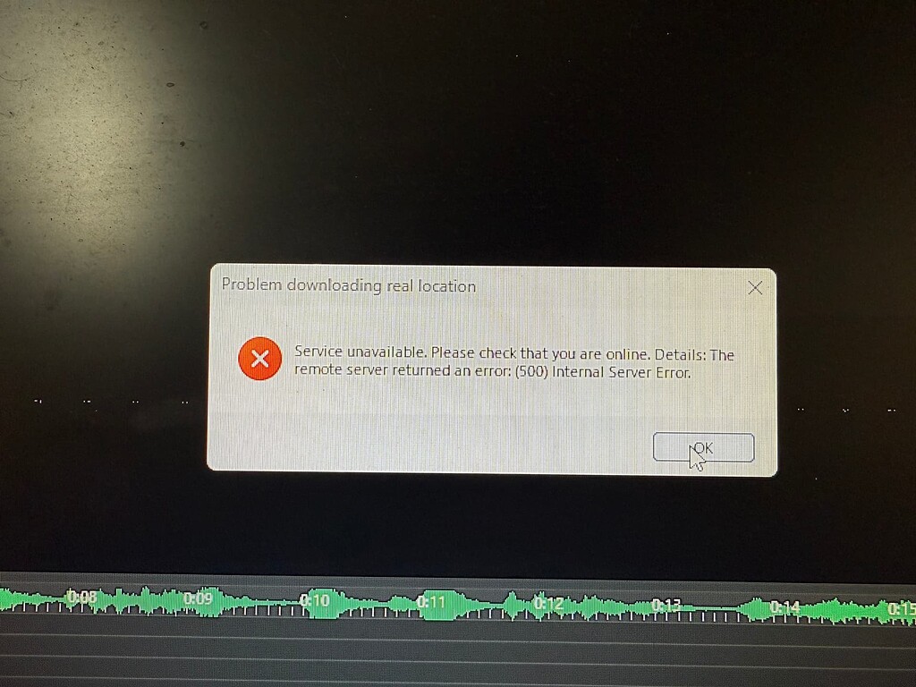 確認画面です リアルロケーションが出来ません。解決方法を教えてください。 - FWsim
