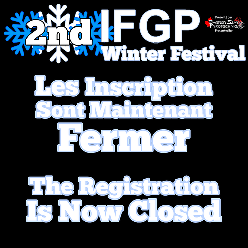2nd IFGP Winter Festival Clôture des Inscription (Closing Registration)