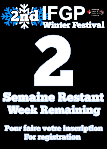 2nd IFGP Winter Festival 2 Semaine Restant inscription (week Remaining Registration)
