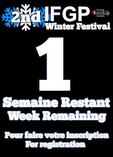 2nd IFGP Winter Festival 1 Semaine Restant inscription (week Remaining Registration)